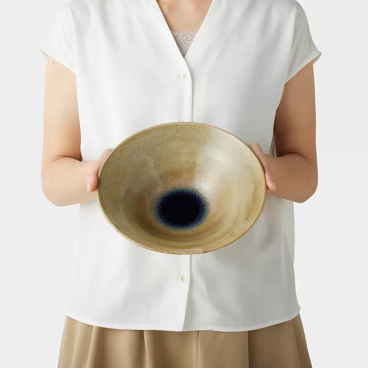 【信楽焼】信楽四季彩陶 － 夏至　リムボウル　朝凪（あさなぎ） φ24cm